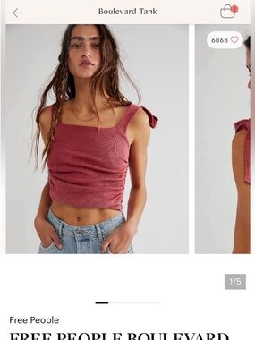 Free People Rose Dust Tie-Shoulder Cropped Tank